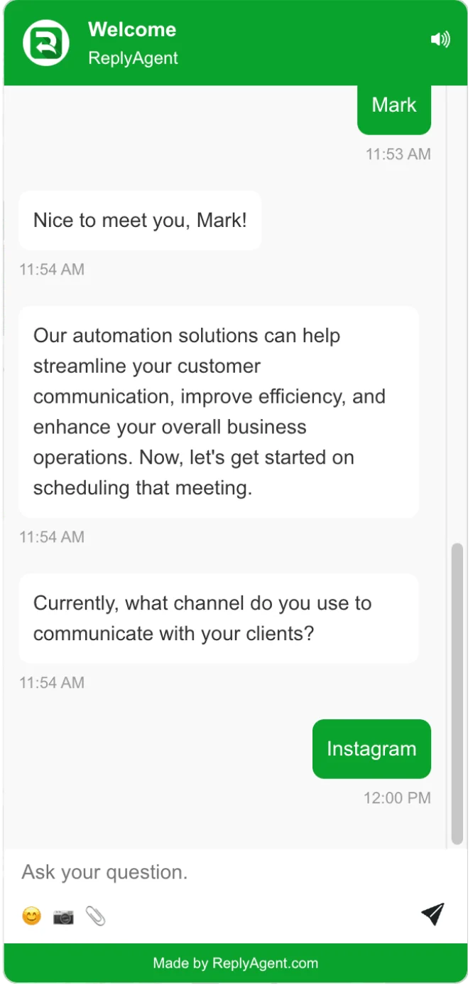 Chat widget con IA llevando una conversación en vivo