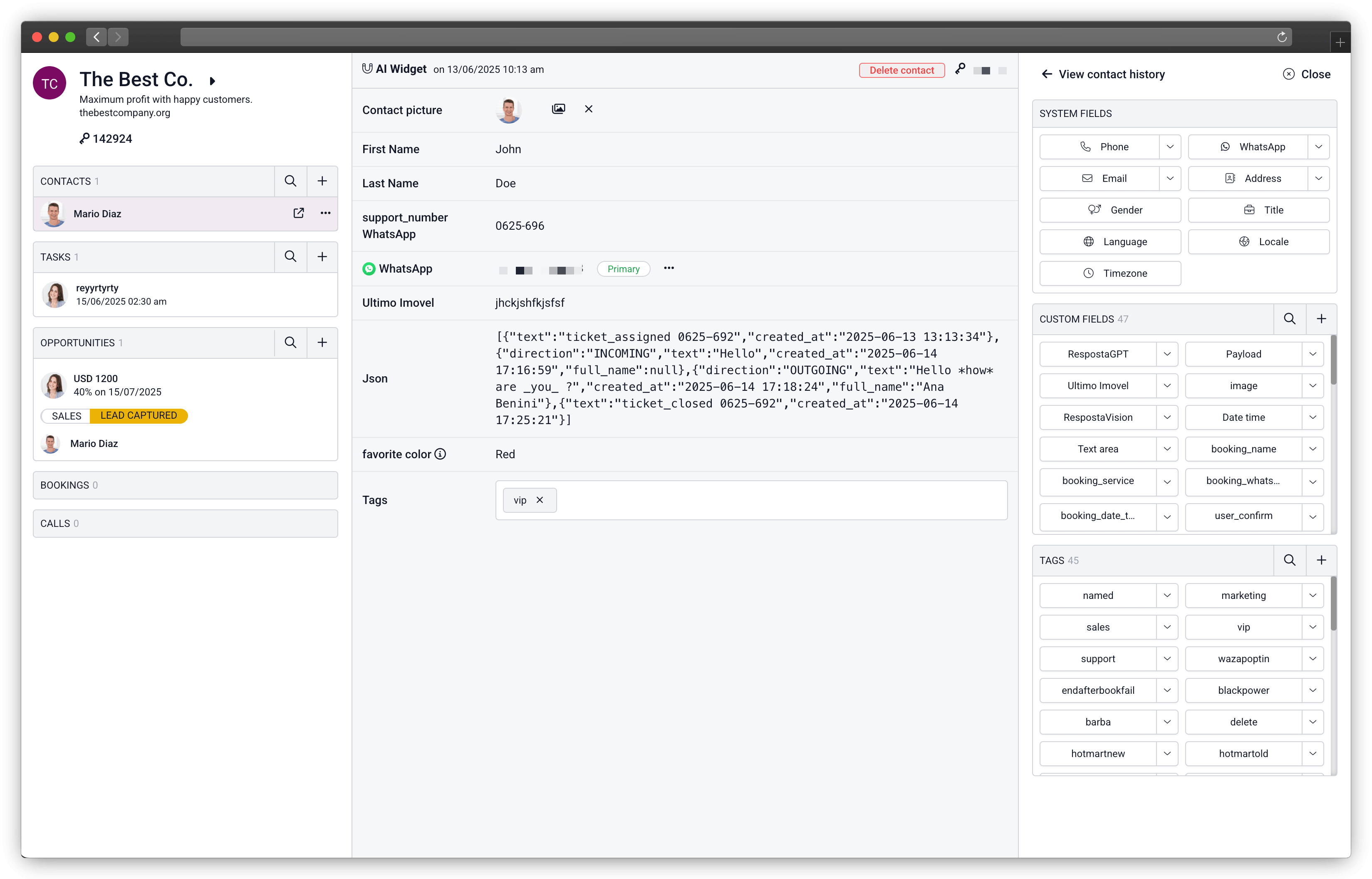 CRM Contact Profile