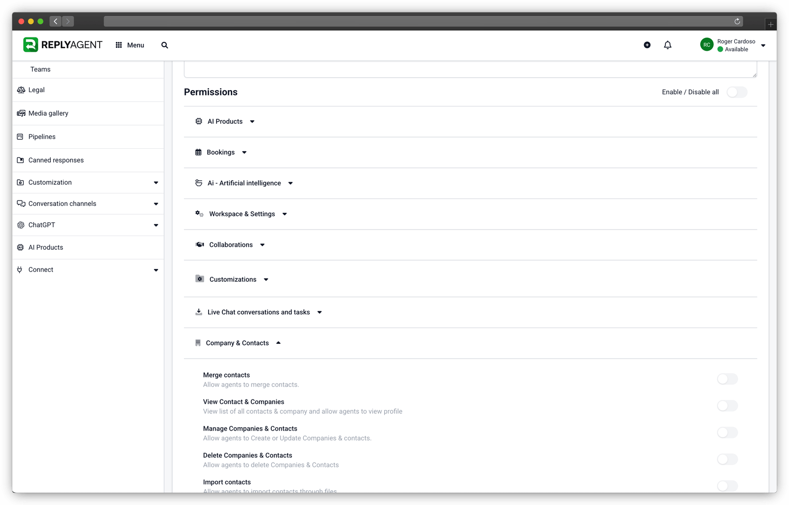 Roles & Permissions