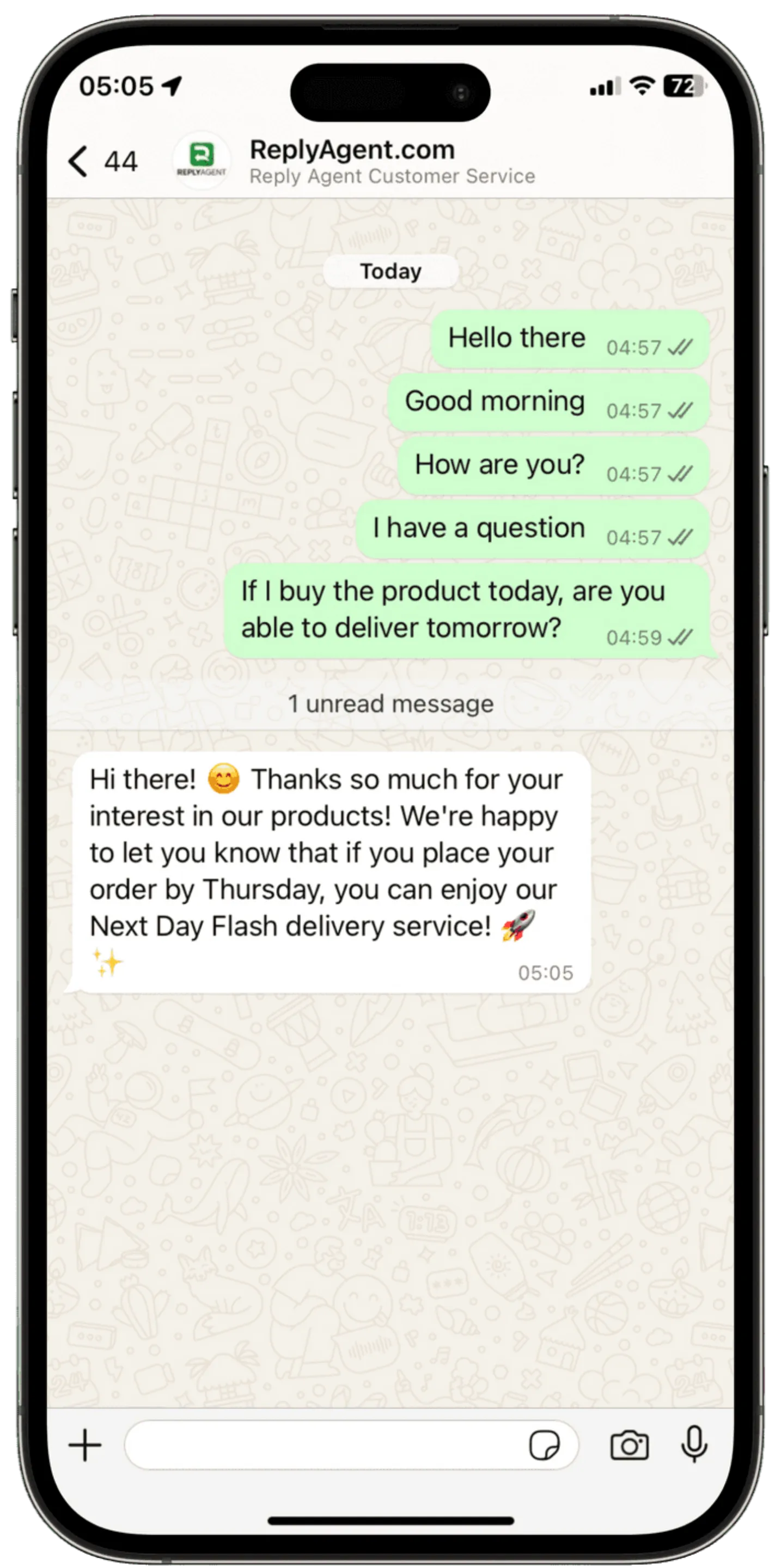 AI sending human-like fragmented replies