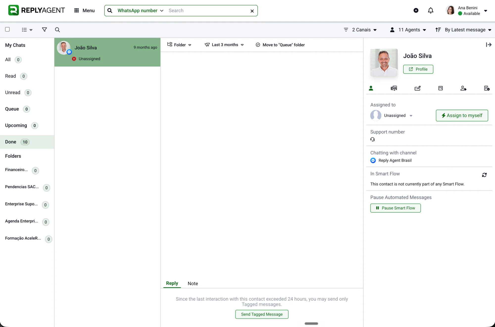 ReplyAgent unified live chat inbox