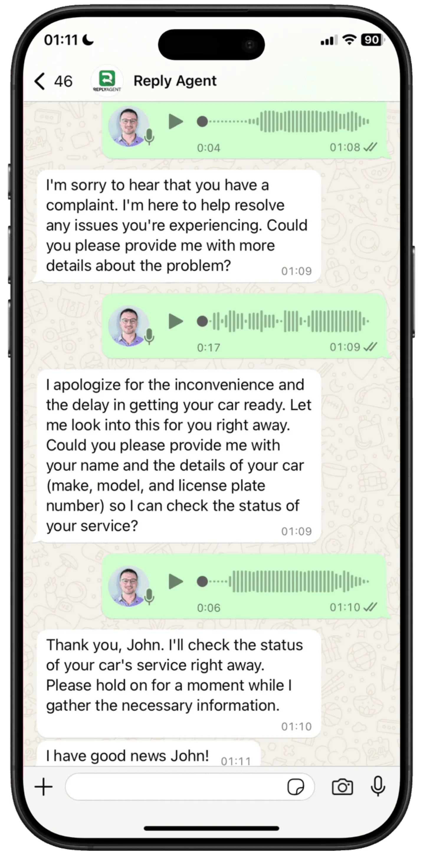 Whisper transcribing voice messages